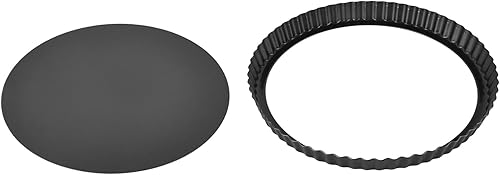 Miniatura 4 de Sartén redonda para tartas, sartén antiadherente con parte inferior extraíble, grandes sartenes estriadas para hornear, sartén para quiche (13