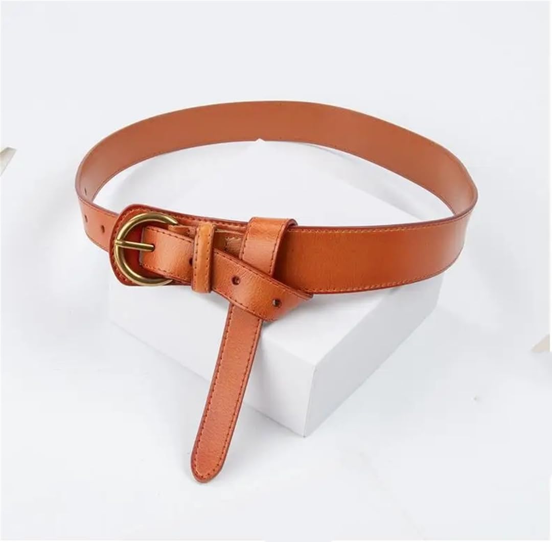 Fnfmrfmr Cinturón ajustable de piel sintética para mujer, con hebilla dorada envejecida, para vestidos, jeans