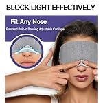 Mavogel Cotton Sleep Eye Mask - Updated Design Light Blocking with Adjustable Nose Bridge, Soft and Comfortable Night Eye Mask for Men Women, Eye Blinder for Shift Work, Includes Travel Pouch, Grey - Image 2