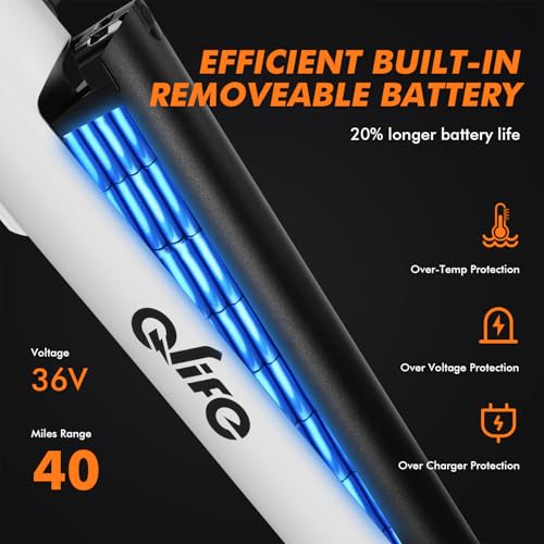 Qlife Cityone Electric Bike for Adults & Teens, Step-Through Commuter Ebike, 1000W Peak Motor, 55-Mile Range, 48V Removable Battery, 26-Inch City Tires, 7-Speed, Up to 25 MPH