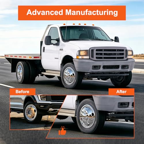 Image of Wheel Simulators Stainless Steel Bolt Kit Fit for Pick-up Trucks Vans RV Hub Caps Rim Skin Chrome Cover Parts (19.5 inch 8Lug for2002)