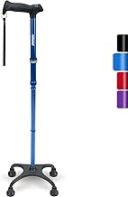 Vierfuß Spazierstock Gehstock, Gehstock mit Ergonomischem Griff und Anmutiger 4-Zinken-Basis, Verstellbare Gehstöcke für Rechts- Oder Linkshänder, Männer, Frauen und Senioren