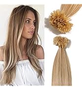 TESS Extensions Echthaar Bondings 1g 100% Remy Haarverlängerung 50 Strähnen Keratin Human Hair Ex...