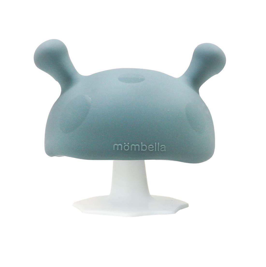 Mombella Mimi Mushroom Silicone Baby Soothing Pacifier Teether for 0-6months Infants, Small and Light, Iron Green