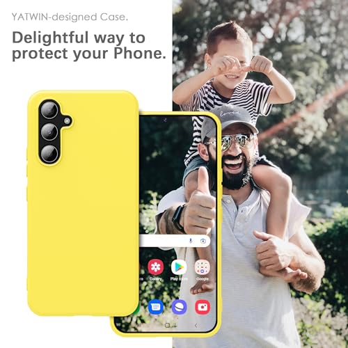 Image of YATWIN Silicone Back Case for Samsung Galaxy A35, Soft-Touch Phone Back Cover for Samsung Galaxy A35 - Yellow