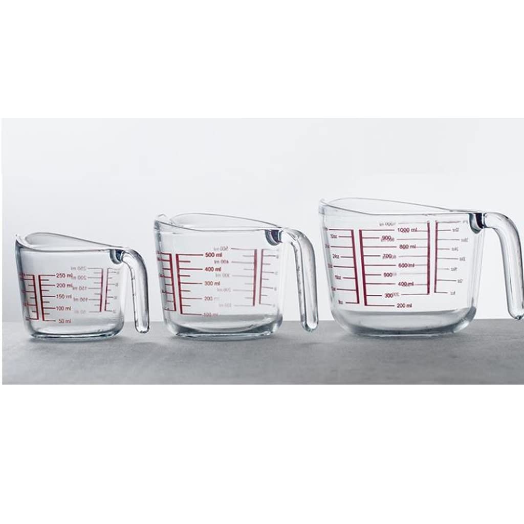Tasse à mesurer avec échelle en Verre Résistant aux Hautes températures Ménage Cuisine Cuisson Farine Oeuf battu Lait ML Tasse à mesurer (Taille : 1000 ML) (500 ML)