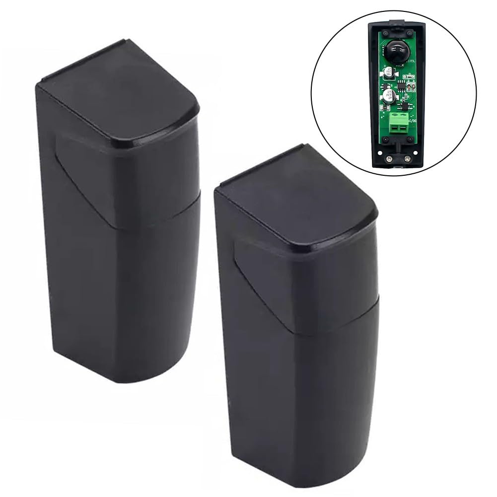 Sensor de haz de seguridad infrarrojo inalámbrico para puerta de garaje automática, impermeable IP55, distancia de detección de 5-15 m, funciona con pilas (2 AAA), con función de autodetección