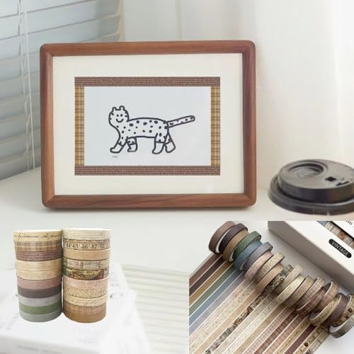 Djenpinex Conjunto de 20 Rolos de Fita Washi Vintage, Fita Washi Xadrez, Fitas Decorativas Finas par
