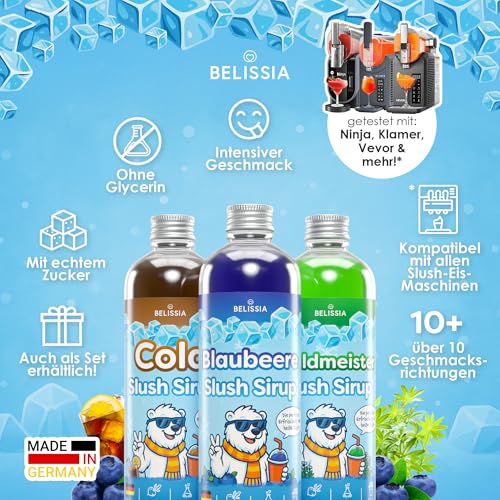 Belissia Slush Eis Sirup 5 Liter Konzentrat | Waldmeister Geschmack | sehr ergiebig in knalligen Farben (1:5) für bis zu 30 Liter | Glycerin frei – für Slush-Eis - Maschinen & Wassereis – Bild 8