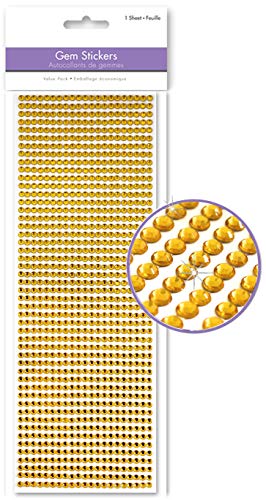 Rhinestone Strips Adhesive Rhinestones for Crafts Jewels for Crafts Gem Stickers Craft Gems Face Jewels Chunky Glitter Face Gems Face Glitter Face Jewels Face Stickers 4MM 1,029 Pieces (Gold)