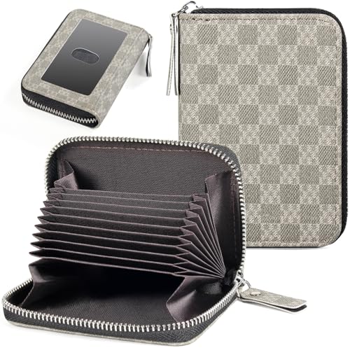 Image of Credit Card Wallet, RFID Card Case Wallet, Zipper Card Cases Holder for Men Women, RFID Blocking, KeyChain Wallet, Compact Size Card Organizer Case for Women