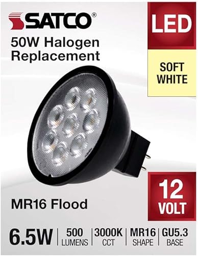 Miniatura 2 de Satco Bombilla LED de inundación MR16 11398-6.5MR16LED40'83012VBLACK (S11398) MR16