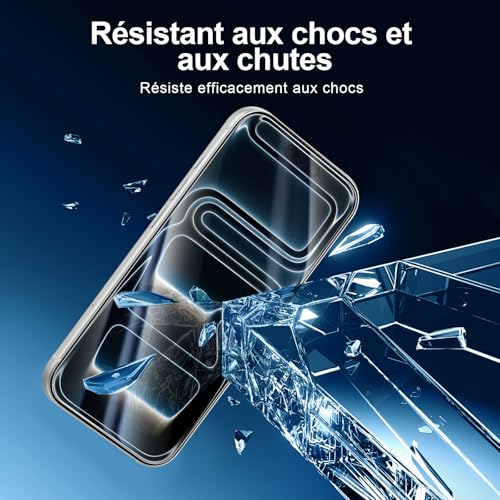 Image of NEW'C 3x Screen Protector for iPhone 17 Pro (6.3 inches)+ 3x Camera Lens Protector, Sensor Protection, Case Friendly Tempered Glass Film, Ultra Resistant, Easy installation tool include