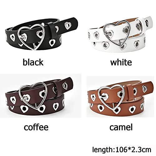 Waist Belt Heart Pin Waist Belts Lady PU Women Leisure Waistband(black)2
