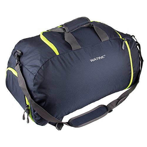 WATINC 50L 3-Way Travel Duffel Backpack travel backpacks Luggage Gym Sports Bag with Shoe Compartment(colorblue)