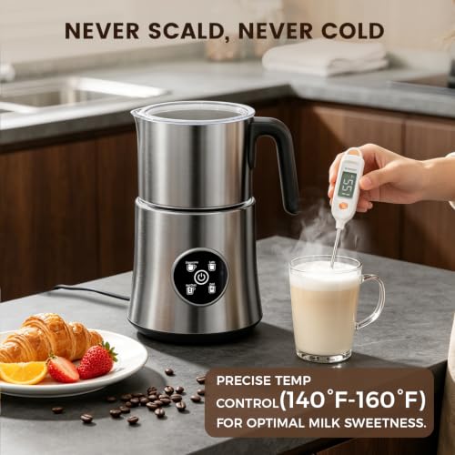 Image of Milk Frother and Steamer, 4-in-1 Automatic Hot and Cold Foam Maker | 900ml Detachable
