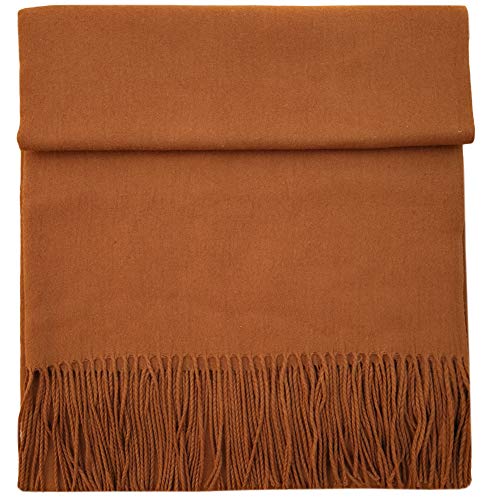 iEverest Pashmina Châle Écharpe Foulard Hijab - Unisex Hiver Chaud Écharpe Pashmina Châle Écharpe de Couleur Unie Super Douce pour Femmes & Hommes Pour Automne Hiver 200x70cm (Caramel) Cover