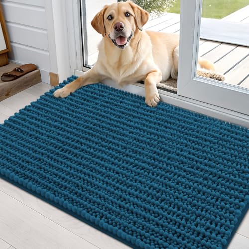 Image of OLANLY Dog Door Mat for Muddy Paws 36x24, Ultra-Absorbent Chenille Mud Mat