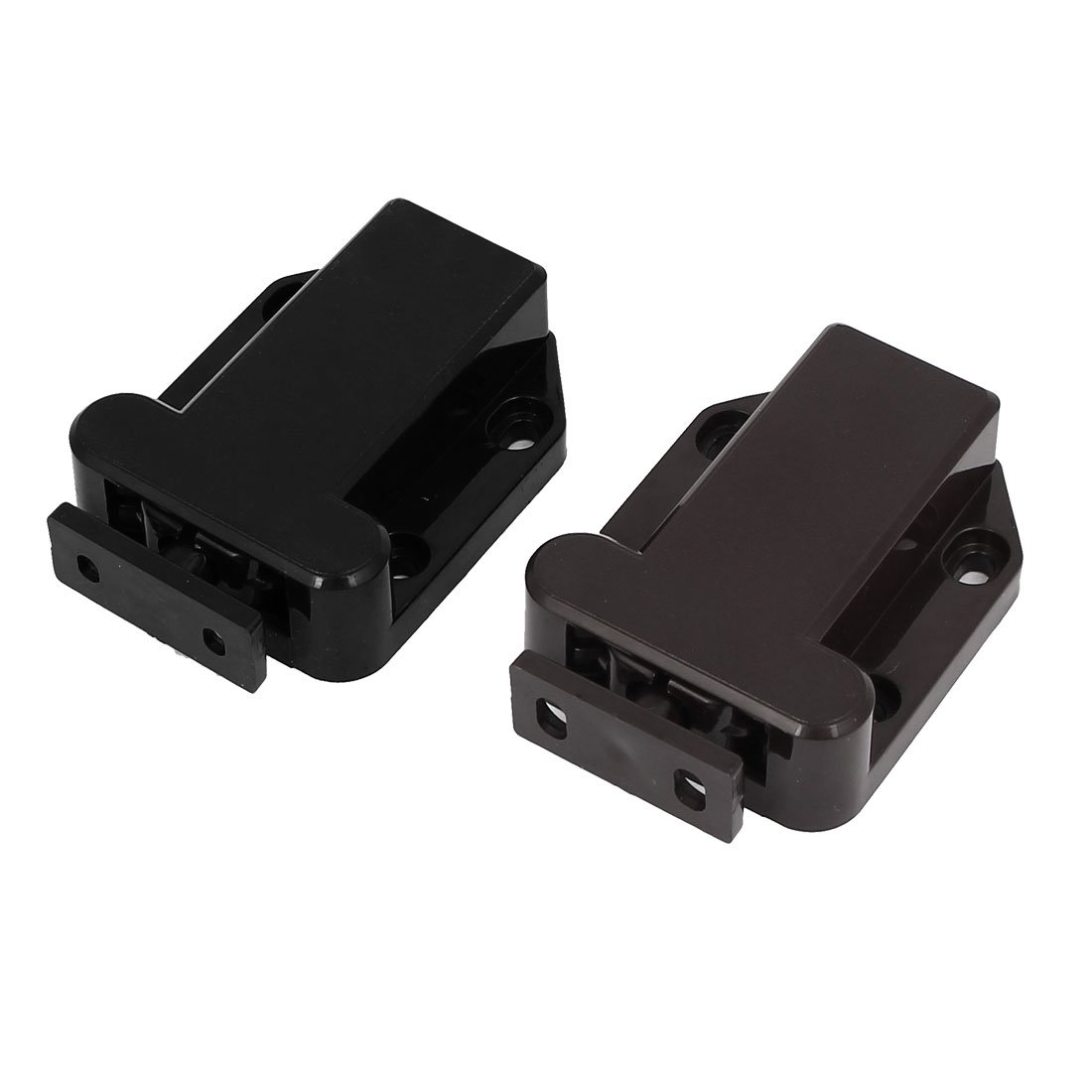 Uxcell Black Sourcing Map Cabinet Cupboard Door Push Open Touch Release Catch Latch 2Pcs