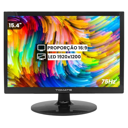 Monitor LED 15.4' Full HD (1920x1200) 75Hz 5ms Painel TN Suporte Base Vesa - Conectividade HDMI e VGA