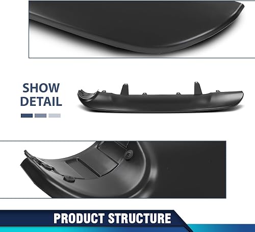Vista 25 de PIT66 Cenefa de parachoques delantero negro inferior compatible con Jeep Grand Cherokee 2011-2013, apto para modelos con borde cromado inferior