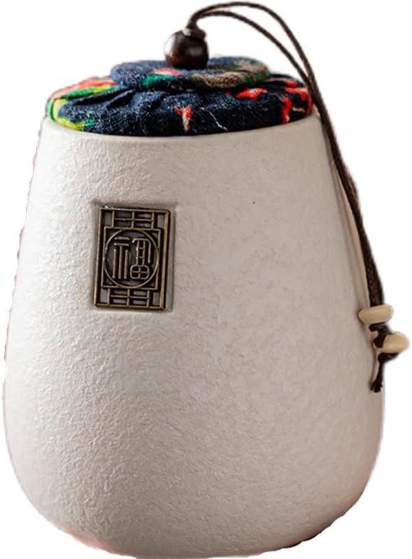 SONGCHAO Sugar Jar Ceramic Tea Cans Sealed Cans Storage Cans Tea Cans Household Moisture-Proof Sealed Green Tea Black Tea Desktop Small Tea Cans Tea Canister