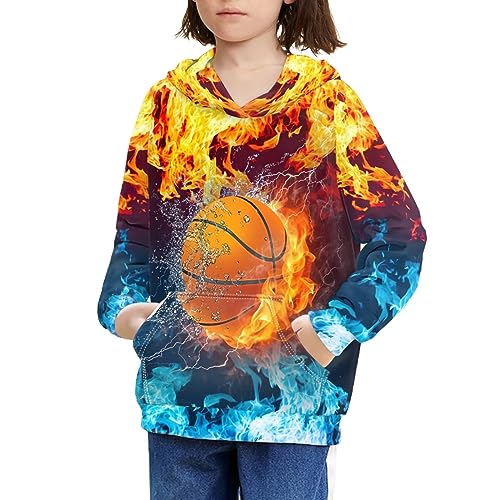 AFPANQZ Sweater with Hoodies Boy's Sweatshirt Comfortable Pullover Hoodie Long Sleeve Loose Fit Youth Kids Casual Tee Shirts