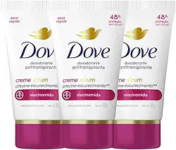 Kit Desodorante Antitranspirante Dove Creme Sérum Previne Escurecimento 50g (3 Unidades)