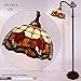 WERFACTORY Tiffany Floor Lamp Red Tulip Flower Stained Glass Arched Lamp 12X18X64 Inches Gooseneck Adjustable Corner Standing Reading Light Decor Bedroom Living Room S030 Series (A)
