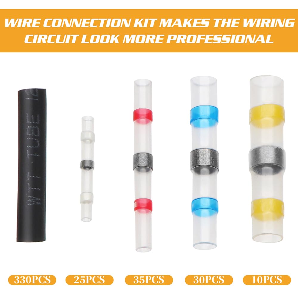 430 Stück Heizschrumpfverbinder Kabelhülsen wasserdicht Lötdraht Seal Wire Connectors Insulated Marine Insulated Solder Connector
