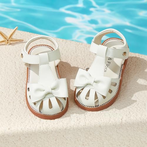 Image of Felix & Flora Toddler Girls Sandals Soft Rubber Princess Flat Shoes Flower Girl Shoes