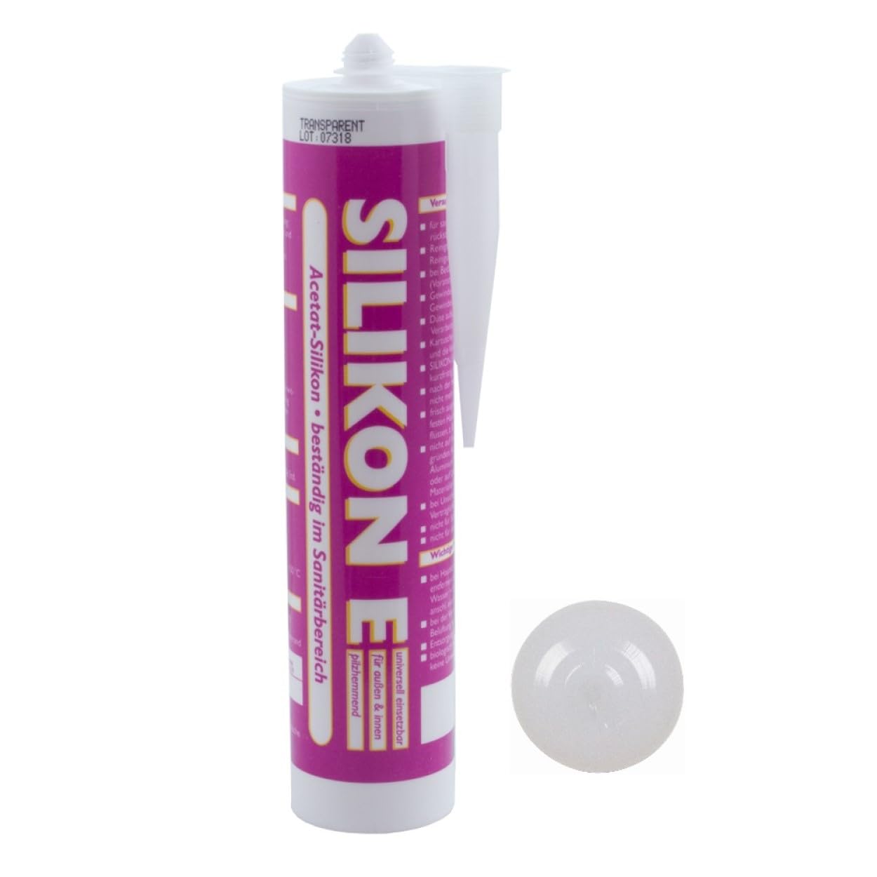 ARLI SET: 12x Silikon Fugendicht 310ml transparent – Schimmelhemmend UV Beständig Witterungsfeste Dichtmasse auf Acetat Basis für Badezimmer Küche Fenster Innenbereiche Außenbereiche - 12 Kartuschen