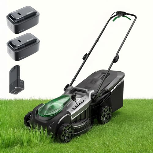 18 Electric Lawn Mower 40V Self-Propelled Cordless Lawn Mower with 2x5.0Ah Batteries & Charger Brushless Motor 2-in-1 Mulching & Bagging 6-Position Height Adjustment for Small to Medium Yards