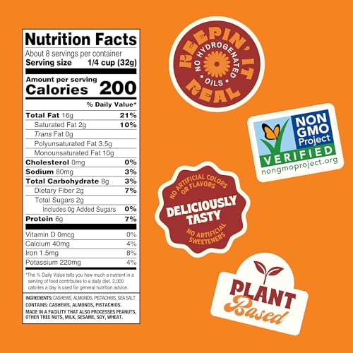 Image of Back to Nature Premium Nut Mix - Cashew, Almond & Pistachio Blend, Dry Roasted with Sea Salt, Non-GMO High Protein Snacks, 9 Ounce (Pack of 9) | Cashew Almond Pistachio Mix, Kosher, No Dairy Added, Non GMO No High Fructose Corn Syrup No Artificials, Wholesome Snacks 9oz
