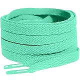 [HIGH FIVE] 靴紐 シューレース 平紐 100cm 120cm 140cm 160cm 無地 スニーカー ローカット ハイカット カラフル SHOELACES 2本セット ターコイズ 120cm