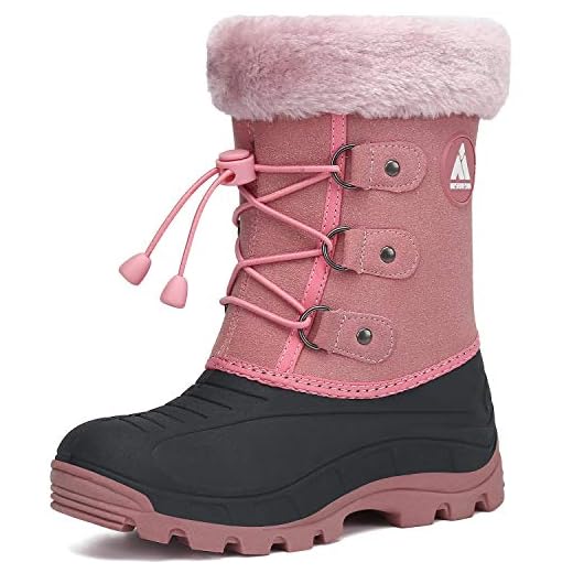Mishansha Vinterskor pojkar flickor snöstövlar halkfria vinterstövlar unisex barn vinter varma fodrade stövlar, Boot Pink, 33 EU