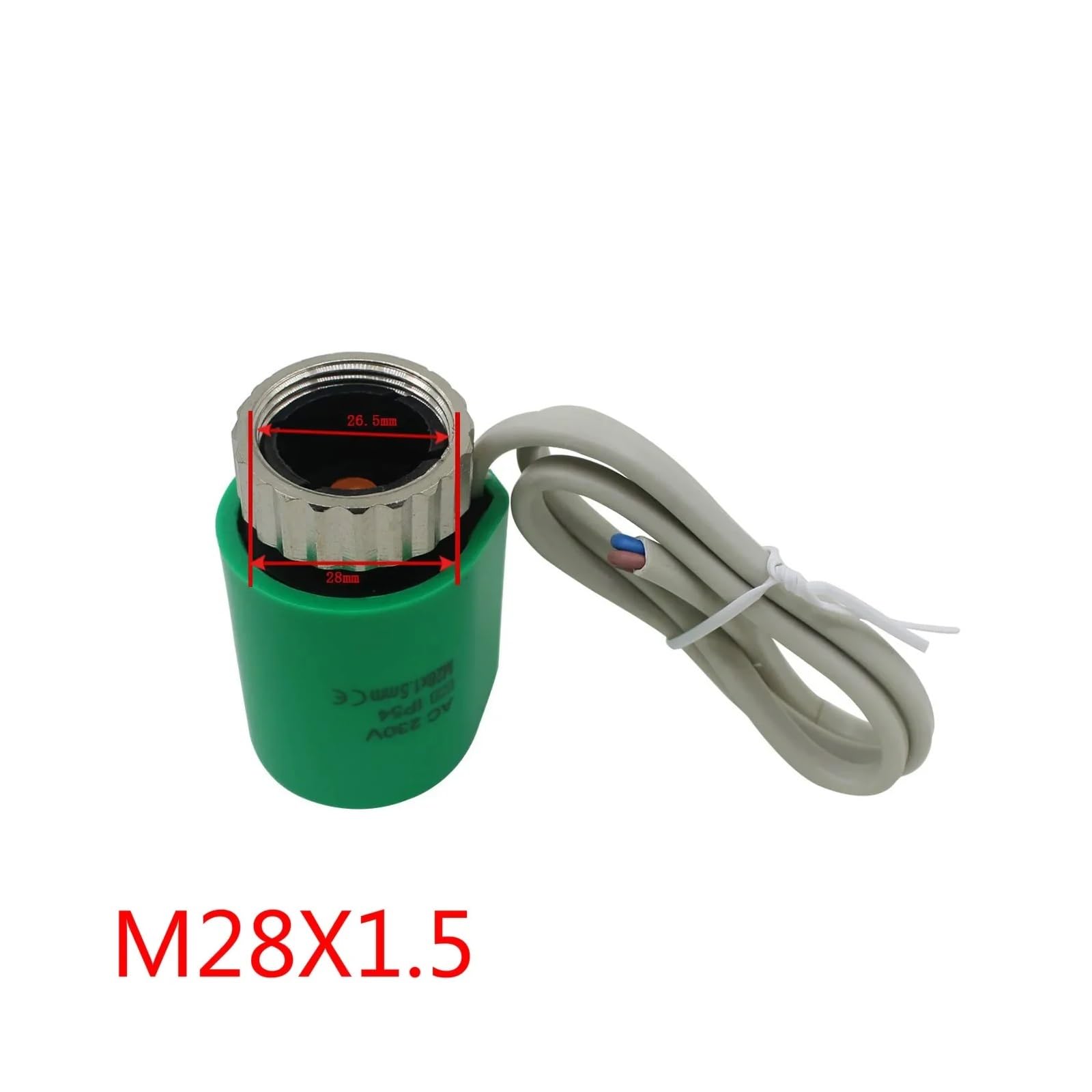 HWEIH Actuador térmico eléctrico cerrado normalmente abierto, 230v, NO NC, M28X1.5, for válvula adiadora de termostato de calefacción por suelo radiante múltiple(230V NC M28)