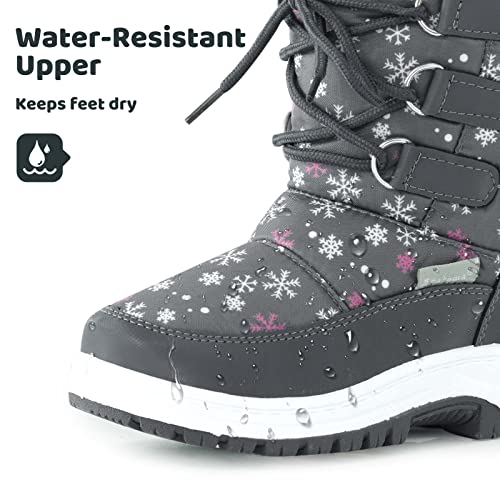 Apakowa Toddler/Little Kid Insulated Fur Winter Snow Boots for Girls