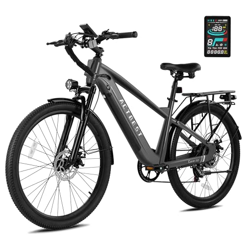 ACTBEST Core 2.0 Electric Bike for Adults,Peak 1200W Motor Ebike with Front Suspension & 7-Speed,499WH UL2849 Certified Removable Battery,Up to 55Miles,28MPH E Bicycle,26