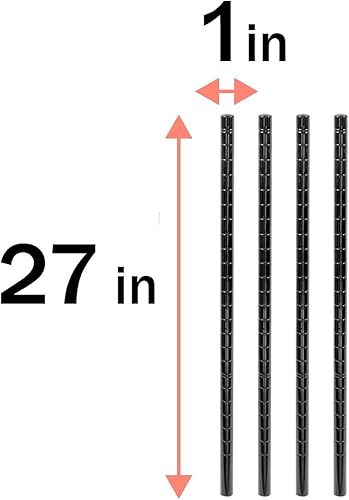 Miniatura 3 de Regal Altair Postes de estantería de alambre epoxi negro  Paquete de 4 postes  NSF Commercial Heavy Duty (postes de estantería de alambre epoxi