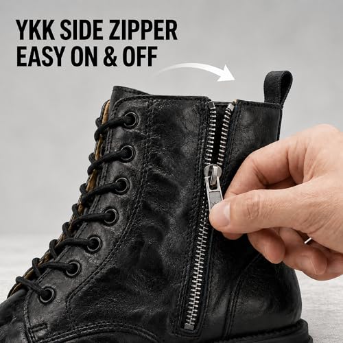 Image of Men's Chelsea Boots with YKK Zipper & Breathable OrthoLite Footbed | Fashion Casual Full-Grain Leather Ankle Boots| Durable Slip-Resistant Rubber Sole for Comfort & Support