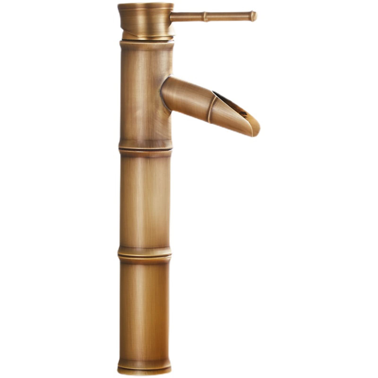 DFGHNBVC Sink Taps Mixer Tap Faucet Compatible With Bathroom Sink Retro Brass Sink Faucet Bathroom Faucets Waterfall Faucet Single Hole 1 Hole Bathroom Faucet Brass Bathroom Fauce,One Color-Antique B