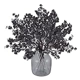 Momkids 15 Pcs Baby Breath Flowers Faux Artificial Gypsophila Fabric Cloth Bouquet Fake Black Silk F