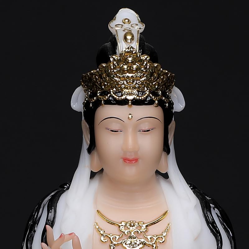 Amazon.com: Usoway 仿汉白玉文殊普贤菩萨佛像Statue of Buddha
