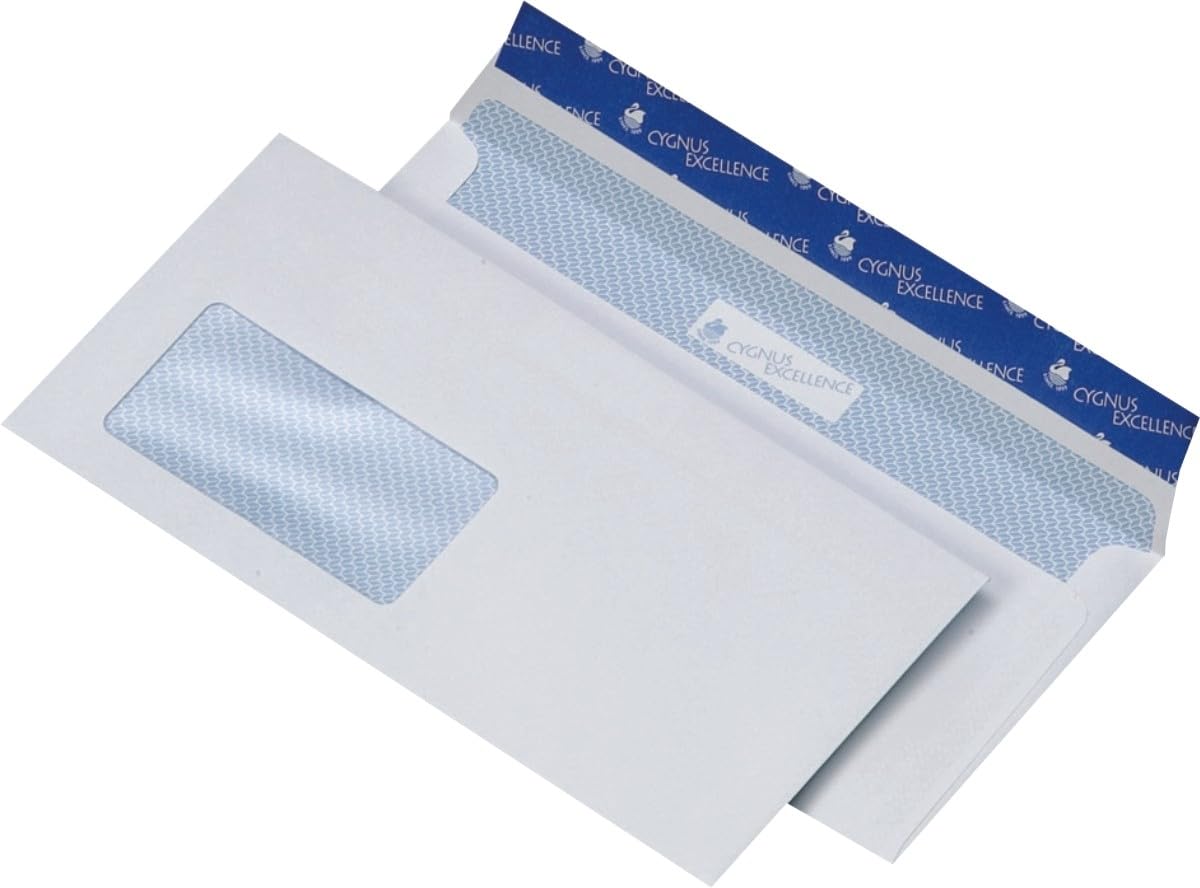 Briefumschläge DINlang mit 100g/qm haftklebend mit Fenster weiß VE=500 Stück