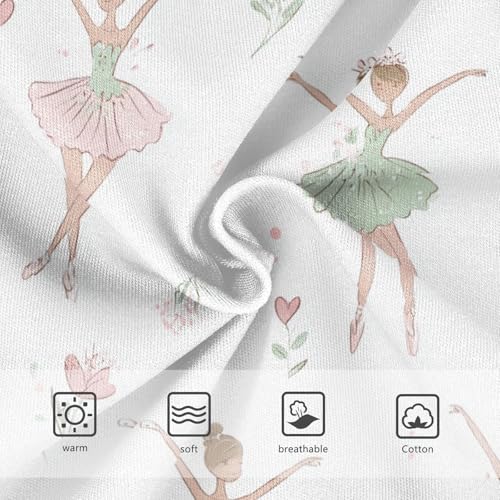 Wusikd Cartoon Ballerina Girls' Underwear Cotton Pink Green Girls Briefs Soft Toddler Underwear 2T3