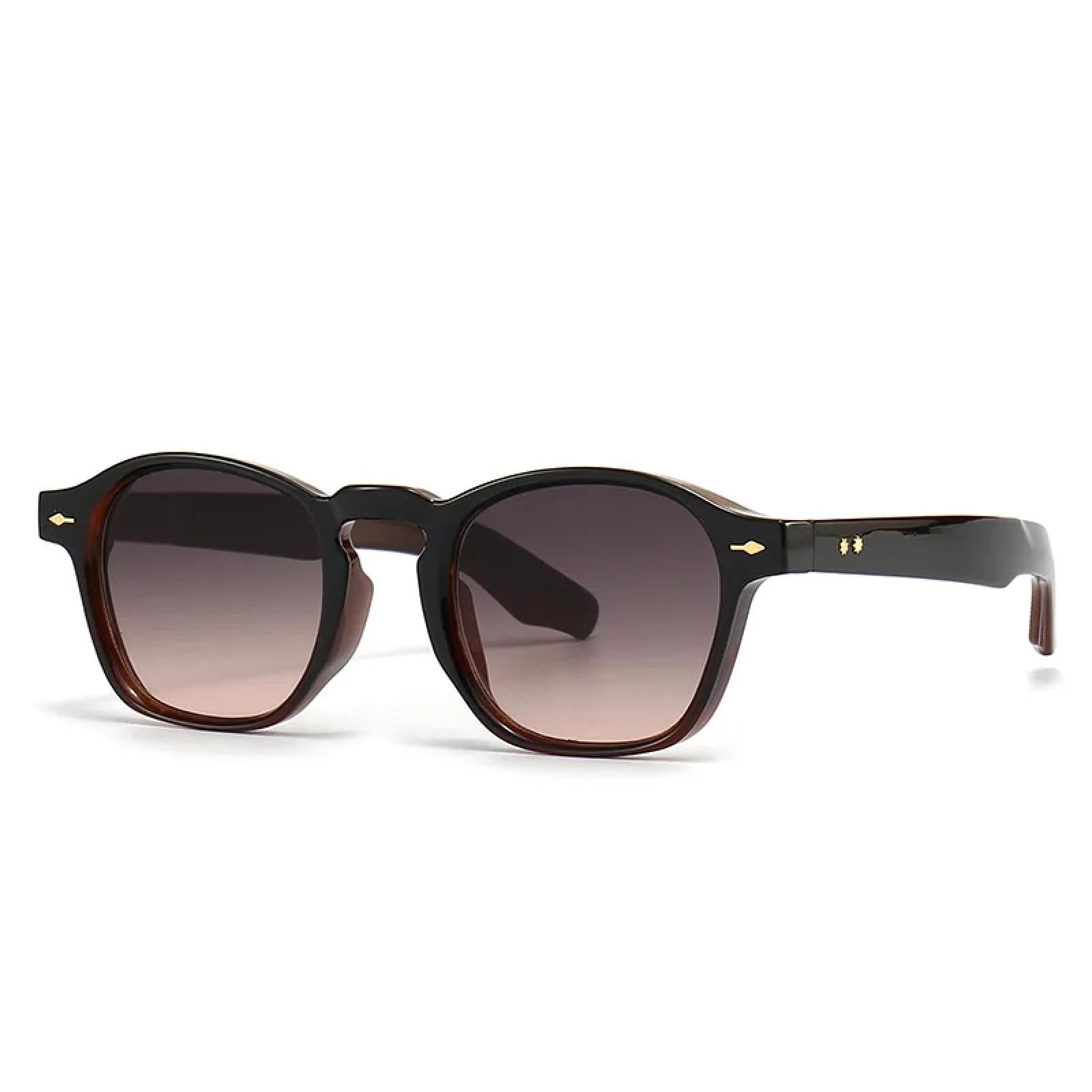 Damskie modne okulary przeciwsłoneczne do jazdy samochodem Uv400 Retro Gradientowe męskie okulary przeciwsłoneczne (czarne TeaPink)