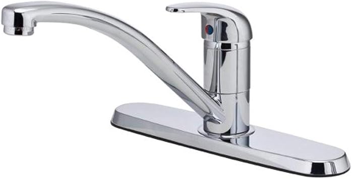 Pfister Pfirst Series Single Handle Kitchen Sink Faucet with Pull Down Sprayer, Polished Chrome Finish, 3 Hole Installation, ADA Compliant Water Faucet for Kitchen Sinks