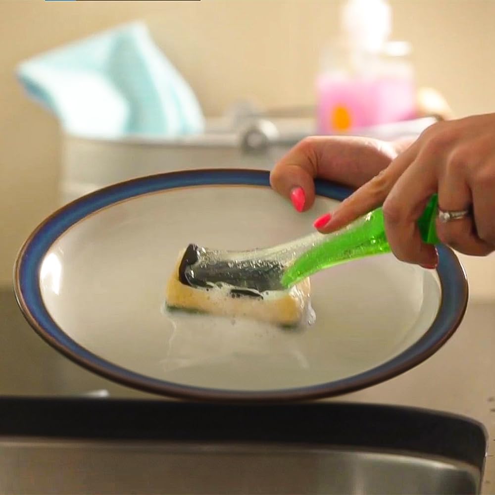 Zopper 12 Green General Purpose Refill Head Compatible with Dishmatic Washing-Up Sponges with Microfiber Cloth - Image 2