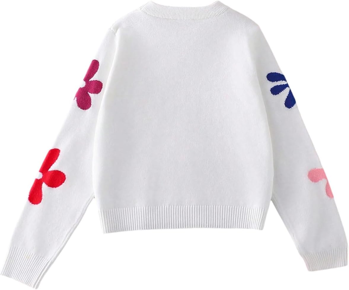 SOLY HUX Girl's Floral Sweaters Long Sleeve Crewneck Sweater Pullover Tops - Image 2